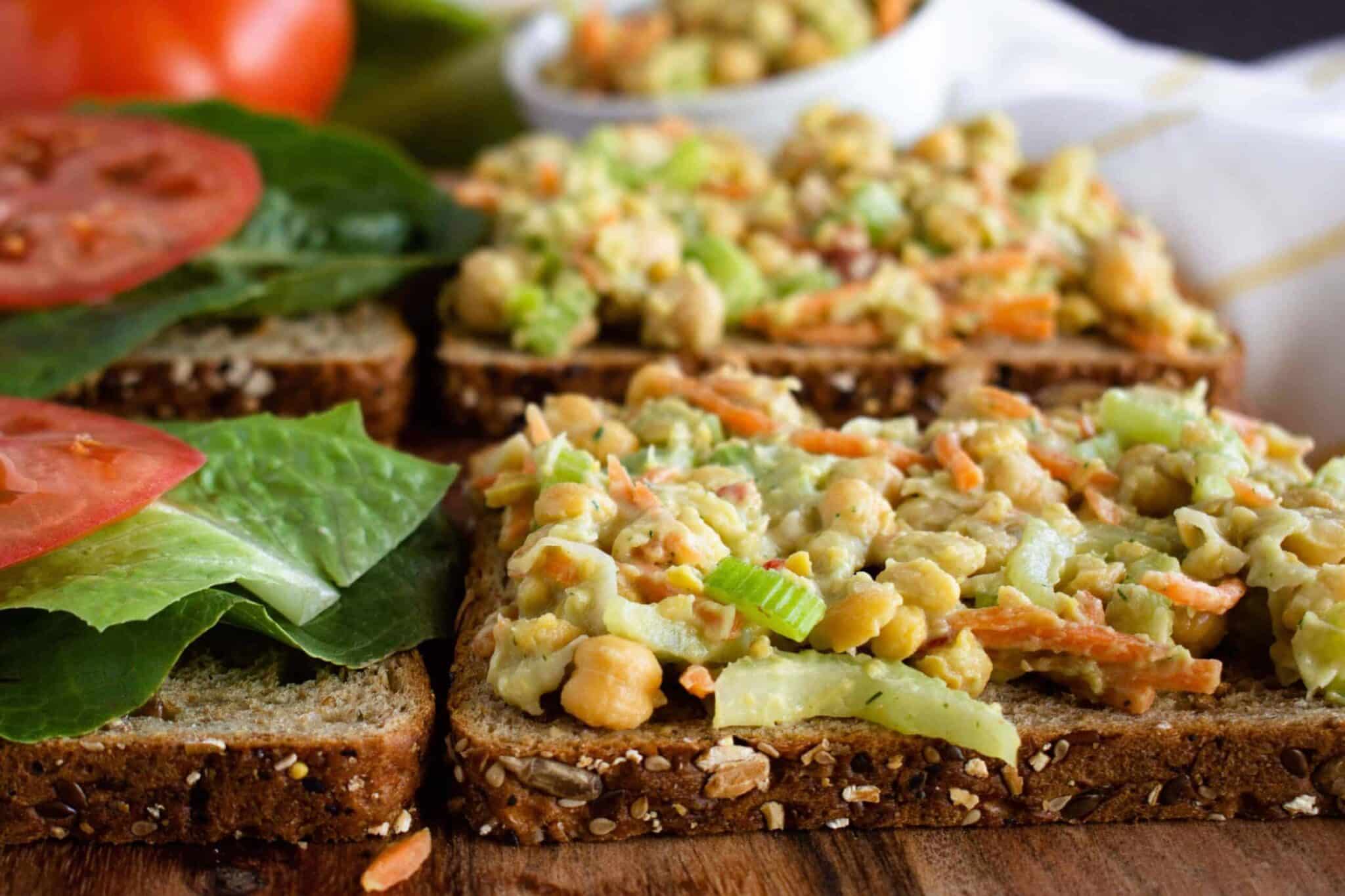 vegan chickpea sandwich .