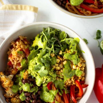 Vegan Burrito Bowl With Cauliflower.