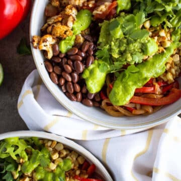 Vegan Burrito Bowl With Cauliflower.