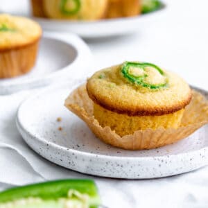 vegan corn muffin with jalapeno.