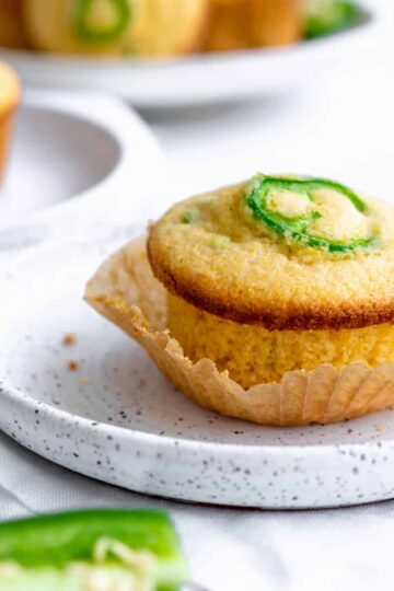 vegan corn muffin with jalapeno.