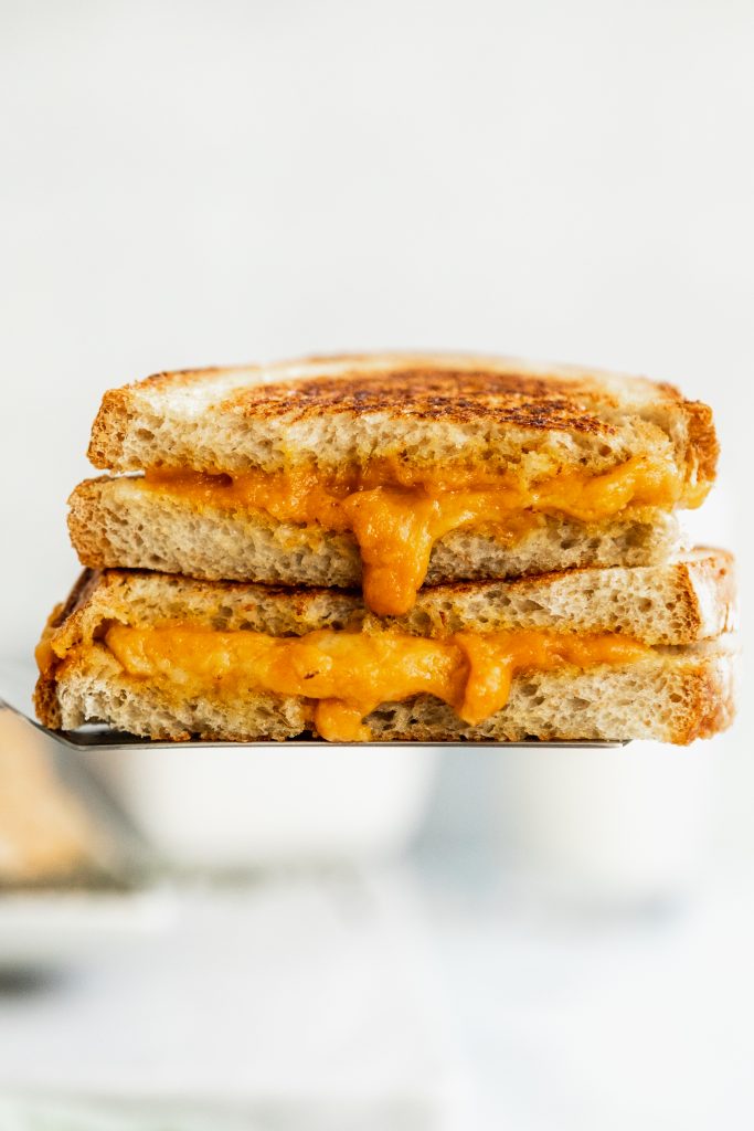 Vegan Grilled Cheese Recipe - Stacked | The Hangry Chickpea
