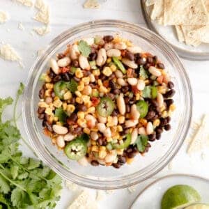 Bean Salsa with jalapenos and street corn