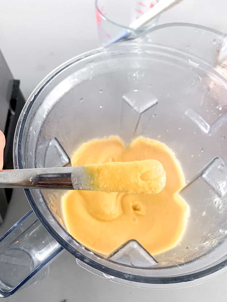 extra smooth and creamy yellow cheese sauce in a blender.