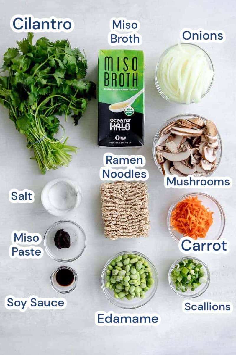 Vegan Ramen Noodle Ingredients. 