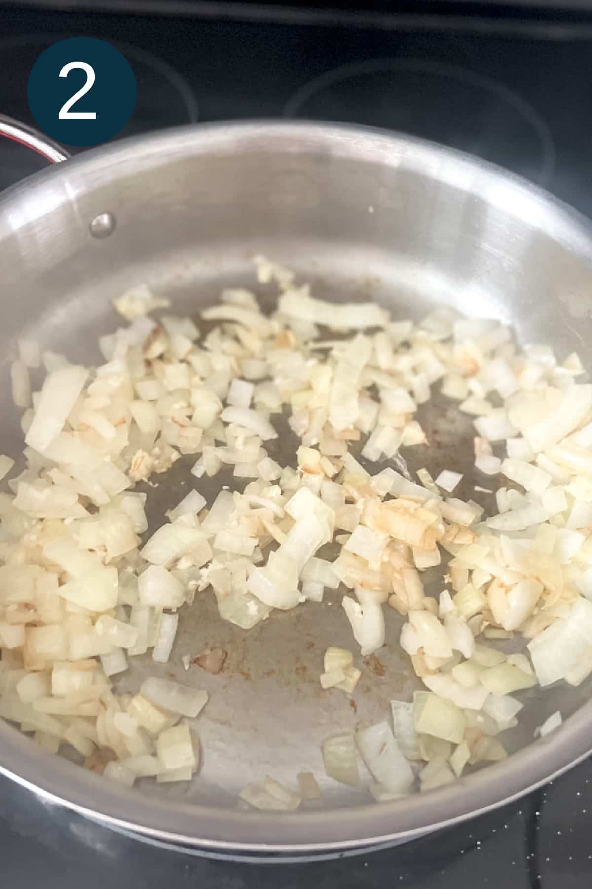 sauteed onions in a pot.