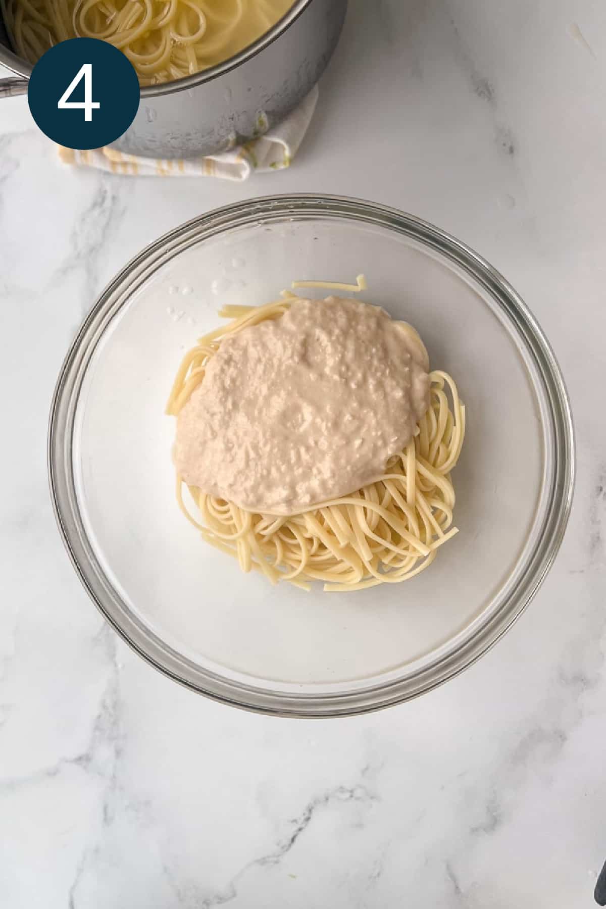 vegan bean pasta sauce in a bowl.