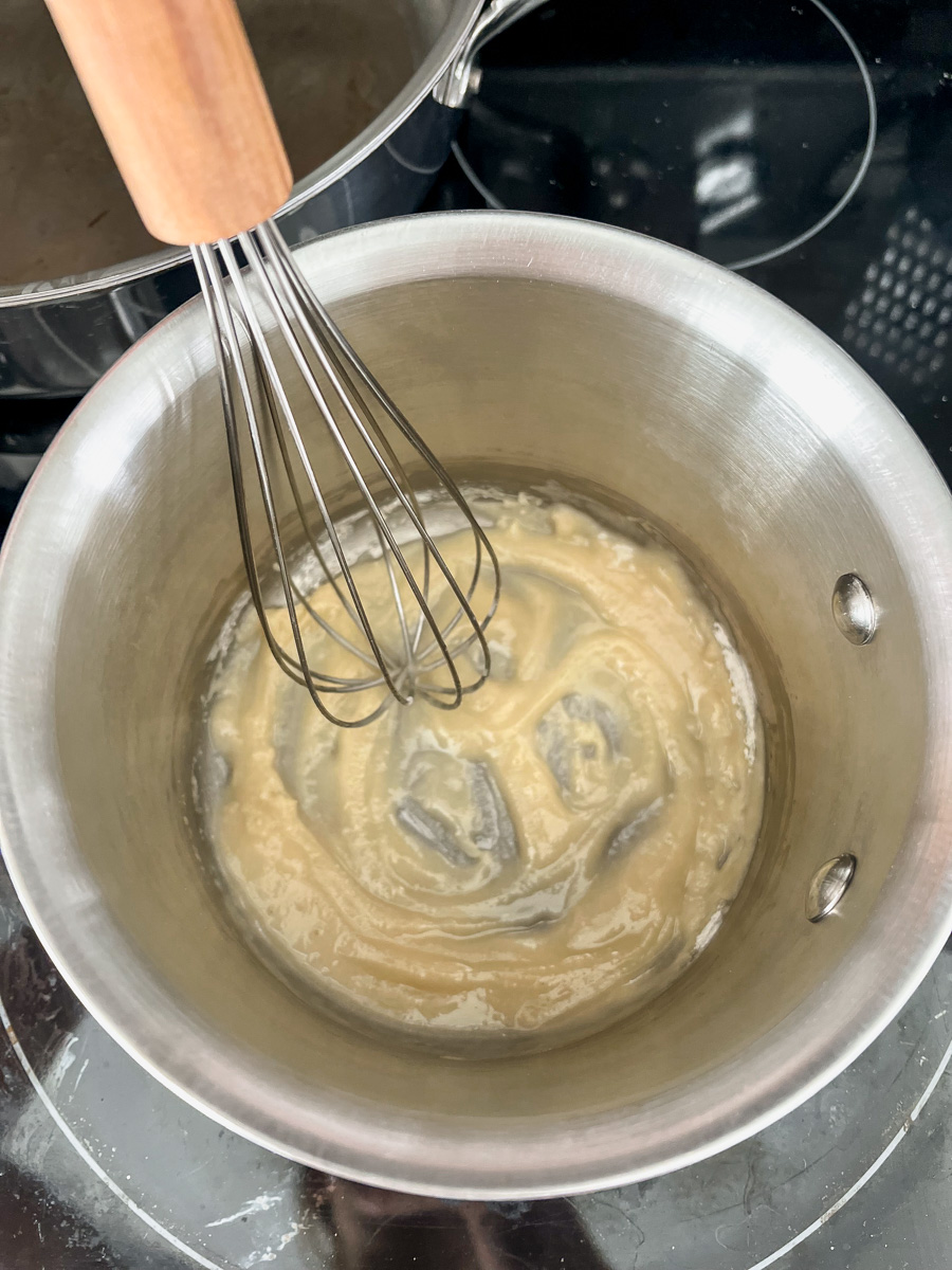 Thin roux combination of butter and flour